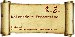 Koleszár Ernesztina névjegykártya