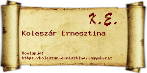 Koleszár Ernesztina névjegykártya